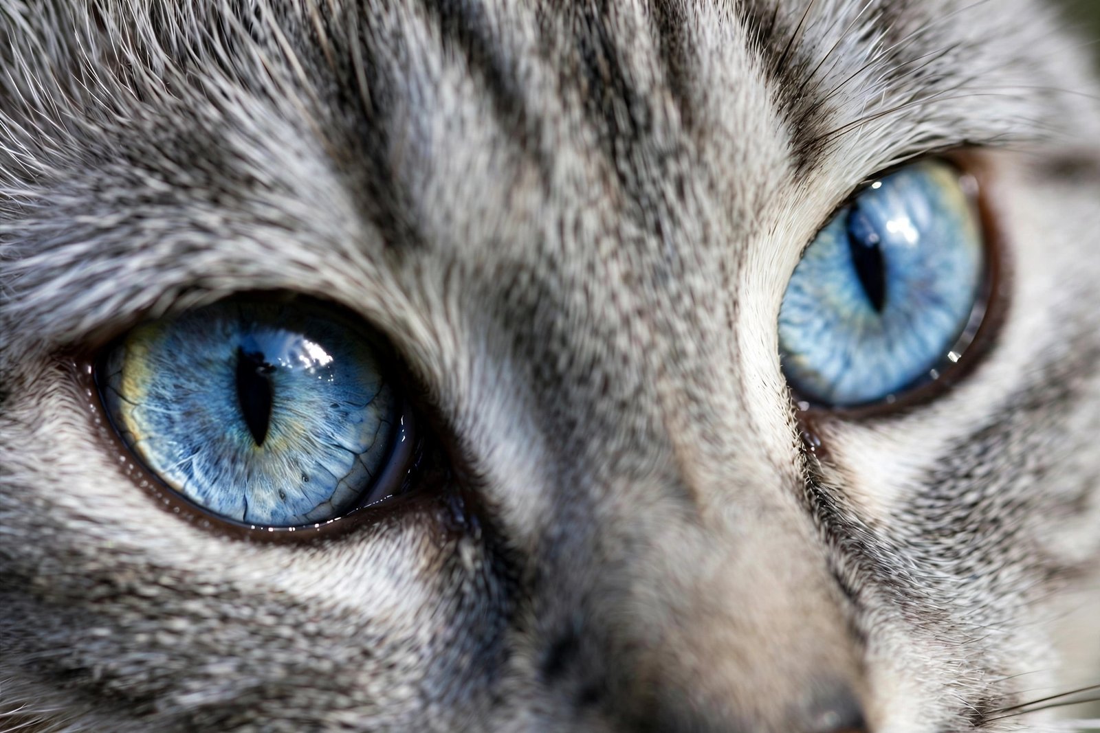 Close-up of a cat's blue eyes